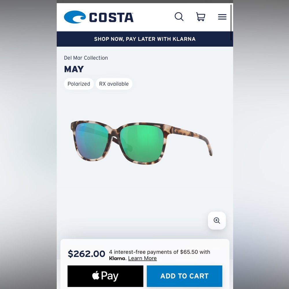 Costa Del Mar May Premium Polarized 580 Lenses